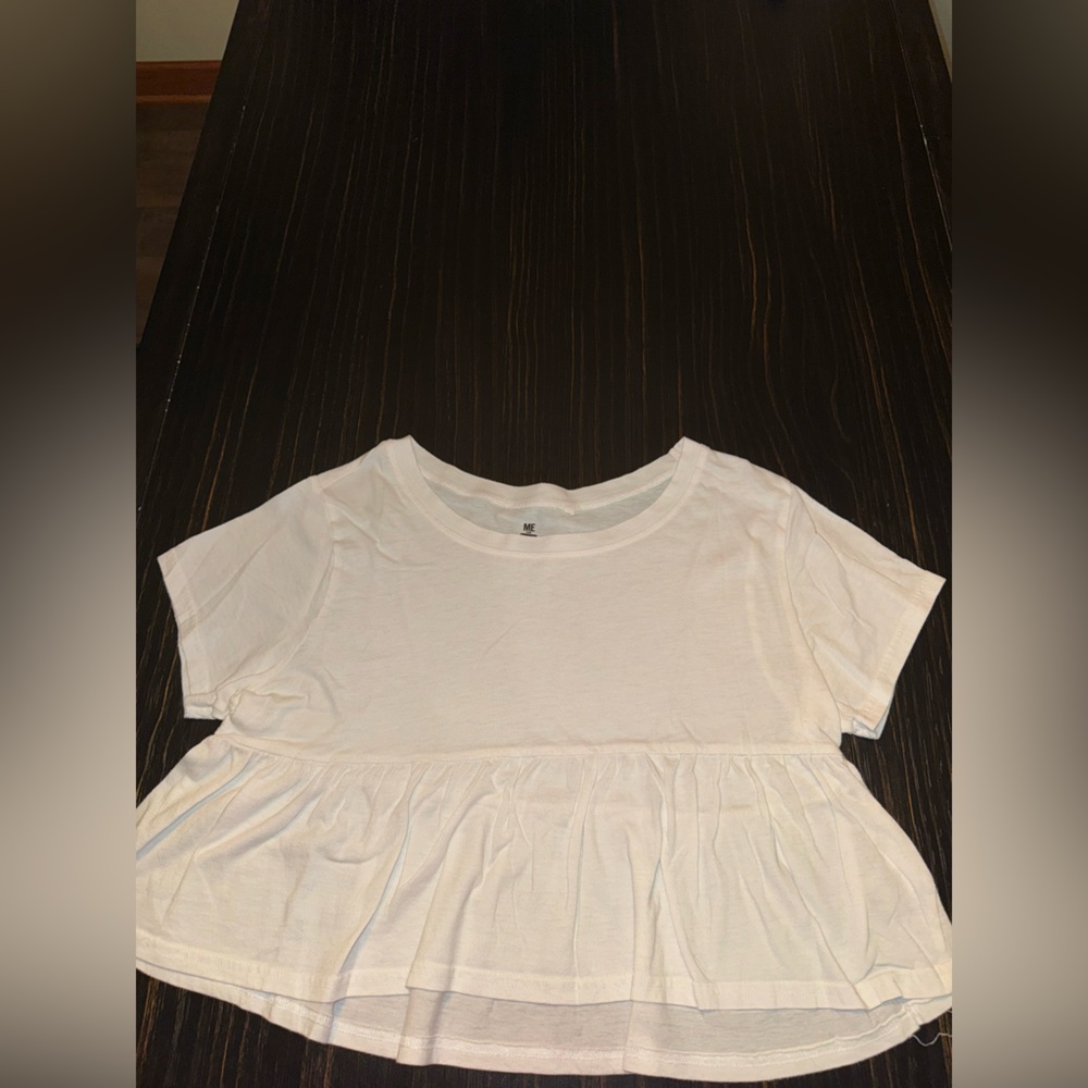 Kids White Peplum Top
